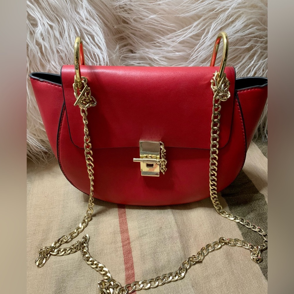 🌺Chloè Crossbody bag🌺 Red&Gold🌺#CLE